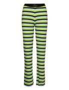 Super Stripe Lonnie Pants Bottoms Trousers Flared Green Mads Nørgaard