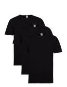 Dovre T-Shirts O-Neck 3-Pack Tops T-shirts Short-sleeved Black Dovre