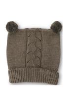 Chapette Knitted Pointelle Beanie Earth Brown Melange Accessories Head...