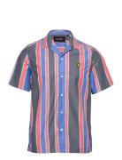 Vertical Stripe Resort Shirt Tops Shirts Short-sleeved Multi/patterned...