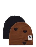 Basic Hearts Beanie 2-Pack Accessories Headwear Hats Beanie Multi/patt...
