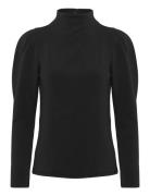 Selected Femme Slffenja Ls T-Neck Top B Noos Svart