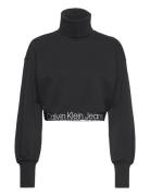Contrast Tape Loose Roll Neck Tops Sweat-shirts & Hoodies Sweat-shirts...