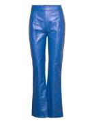 Hollie Pants Bottoms Trousers Leather Leggings-Byxor Blue Hosbjerg