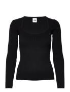 Connie Top Tops T-shirts & Tops Long-sleeved Black Twist & Tango