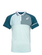Men Match Polo-Shirt Sport Polos Short-sleeved Blue Asics