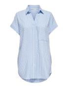 Onlfenna S/S Loose Shirt Wvn Noos Tops Shirts Short-sleeved Blue ONLY