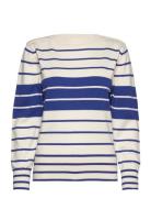 Block Stripe Boat Neck Tops T-shirts & Tops Long-sleeved Blue GANT