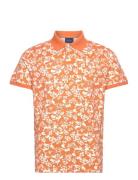 Floral Print Ss Pique Tops Polos Short-sleeved Orange GANT