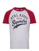 Vintage Home Run Raglan Tee Tops T-shirts Short-sleeved Multi/patterne...