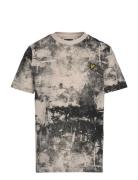 Erosion Print T-Shirt Tops T-shirts Short-sleeved Multi/patterned Lyle...