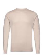 Davida Cashmere Man Fine Knit O-Neck Sweater Beige