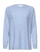 Davida Cashmere Boat Neck Loose Sweater Blå