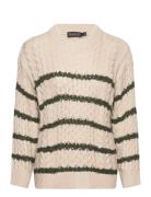 Slfranna Stripe Pullover Tops Knitwear Jumpers Beige Soaked In Luxury