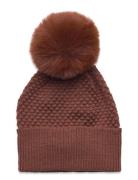 Oslo Beanie - Fake Fur Accessories Headwear Hats Beanie Brown Mp Denma...