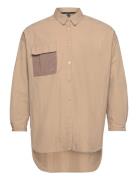Vmsadie Ls Over D Cargo Shirt Tops Shirts Long-sleeved Beige Vero Moda
