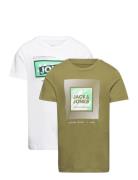 Jcogalaxy Tee Ss Crew Neck 2Pk Mp Jnr Tops T-shirts Short-sleeved Mult...