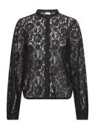 Vinanse Ls Lace Shirt Tops Shirts Long-sleeved Black Vila