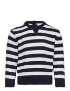Striped Cotton Sweater Tops T-shirts Long-sleeved T-shirts Multi/patte...