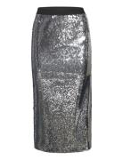 Sequins Midi Skirt Designers Knee-length & Midi Silver Stella Nova