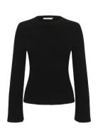 Antaligz Peplum Wool Pullover Tops Knitwear Jumpers Black Gestuz