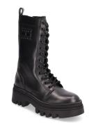 Tjw Fashion Lace Up Shoes Boots Ankle Boots Laced Boots Black Tommy Hi...