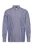 Dc Oxford Stripe Rf Shirt Tops Shirts Casual Navy Tommy Hilfiger
