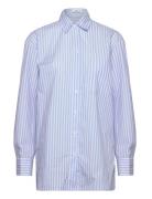 Pocket Over Shirt Tops Shirts Long-sleeved Blue Mango