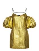 Brera, 1918 Organza Jacquard Designers Short Dress Gold STINE GOYA