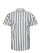Jjjoshua Oxford Stripe Shirt Ss Tops Shirts Short-sleeved Blue Jack & ...