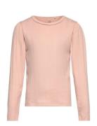 Blouse Ls Pointelle Tops T-shirts Long-sleeved T-shirts Pink En Fant