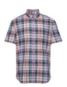 D1. Reg Colorful Check Ss Bd Tops Shirts Short-sleeved Blue GANT