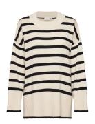 Carhella Ls Loose Striped O-Neck Knt Tops Knitwear Jumpers Cream ONLY ...