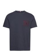 Icon Crest Tee Tops T-shirts Short-sleeved Navy Tommy Hilfiger