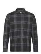 Twill Graphic Check Overshirt Tops Overshirts Black Calvin Klein