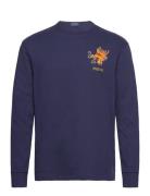 Lunar New Year Dragon Jersey T-Shirt Tops T-shirts Long-sleeved Navy P...