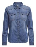 Onlalexa L/S Dnm Shirt Ana Noos Tops Shirts Long-sleeved Blue ONLY