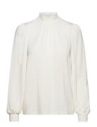 Slfsaya Ls High Neck Top Tops Blouses Long-sleeved White Selected Femm...