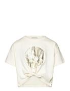 Tom Tailor Cropped Knotted T-Shirt Kräm