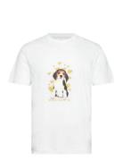 Ace Cute Doggy T-Shirt Tops T-shirts Short-sleeved White Double A By W...
