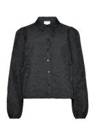 Vimila L/S Button Top #2 Tops Shirts Long-sleeved Black Vila