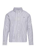 Oxford Striped Shield Shirt Tops Shirts Long-sleeved Shirts Blue GANT