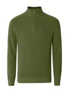 Clay Cotton Half-Zip Sweater Tops Knitwear Half Zip Jumpers Green Lexi...
