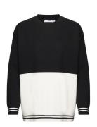 Bicolour Knit Sweater Tops Sweat-shirts & Hoodies Sweat-shirts Black M...