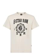 Collegic R T Tops T-shirts Short-sleeved Beige G-Star RAW