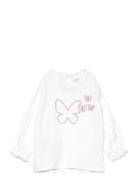 Embroidered Butterflies T-Shirt Tops T-shirts Long-sleeved T-shirts Wh...