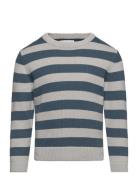 Mango Striped Knit Sweater Blå