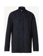 Aurora Jacquard Blouse Tops Blouses Long-sleeved Blue Lexington Clothi...