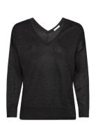 Cazin V- Neck Sweater Tops Knitwear Jumpers Black Tamaris Apparel