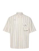 Jaxson Fisherman Shirt Designers Shirts Short-sleeved Cream Wood Wood